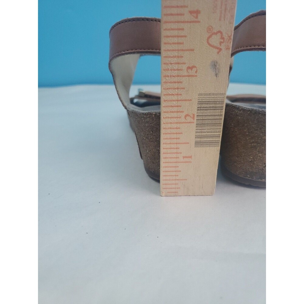 Mephisto Morgana Tan Leather Wedge Sandals Women's EUR 37 US 7 Adjustable - Picture 9 of 13